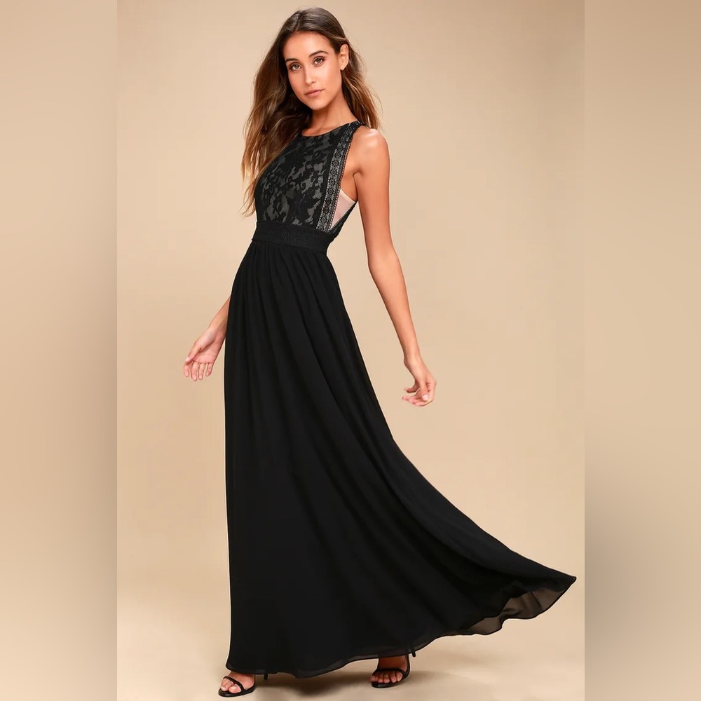Black Lace Maxi Dress